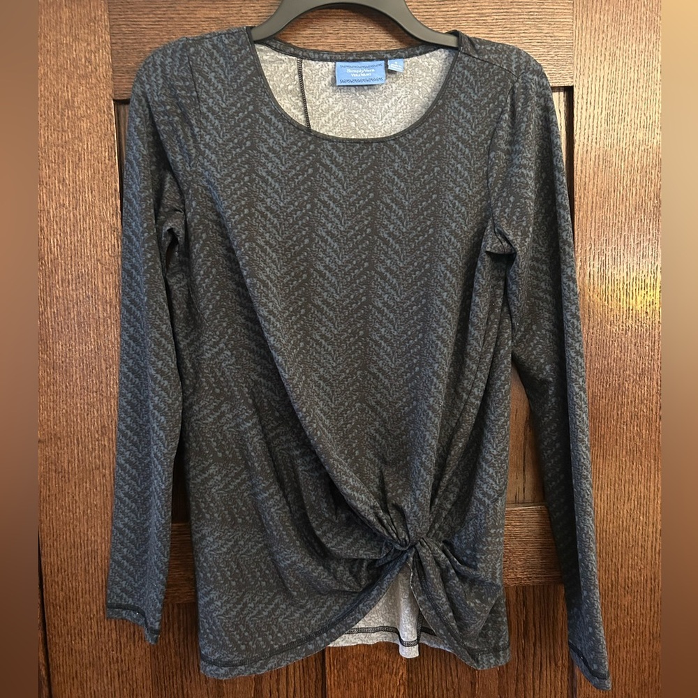 Simply Vera Vera Wang long sleeve blouse size S twist front stretchy